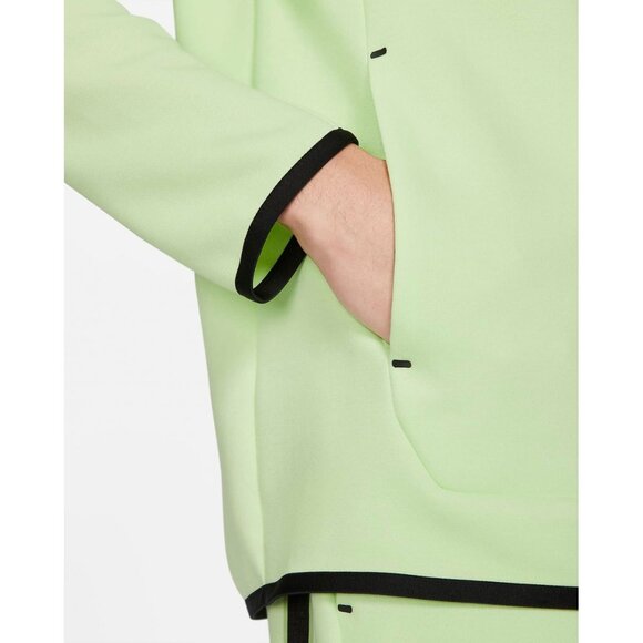 Nike Sportswear Men's L Tech Fleece Full-Zip Hoodie in Light Liquid Lime Black - Picture 3 of 16